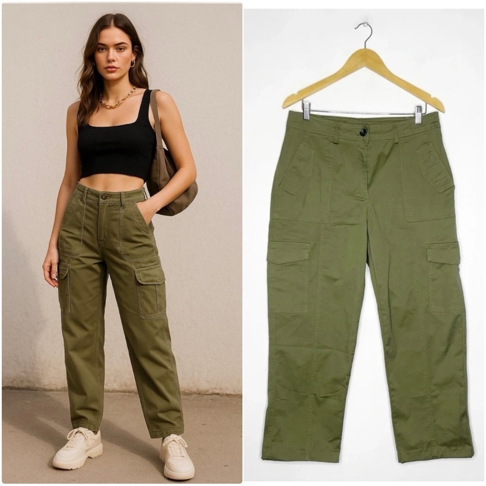 Jason Wu Green Cargo Straight Pants Women's Size Medium